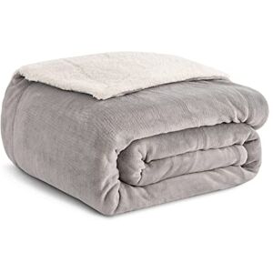 Kono Sherpa Fleece Throw Blanket 150 * 200cm Soft Cosy Fluffy Reversible Microfiber Solid Blankets for Bed Couch Sofa (Grey, Twin/Double) Kono Sherpa Fleece Throw Blanket 150 * 200cm Soft Cosy Fluffy Reversible Microfiber Solid Blankets for Bed Couch Sofa (Grey, Twin/Double)