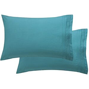 Elegant Comfort Luxury Ultra-Soft 2-Piece Pillowcase Set 1500 Premium Hotel Quality Microfiber Double Brushed Wrinkle Resistant, Standard/Queen, Turquoise Elegant Comfort Luxury Ultra-Soft 2-Piece Pillowcase Set 1500 Premium Hotel Quality Microfiber Double Brushed Wrinkle Resistant, Standard/Queen, Turquoise