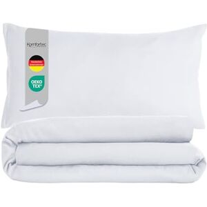 Komfortec Premium Bed Linen 155 x 220 cm with 1 Pillowcase 40 x 80 cm Brushed Microfibre White Komfortec Premium Bed Linen 155 x 220 cm with 1 Pillowcase 40 x 80 cm Brushed Microfibre White