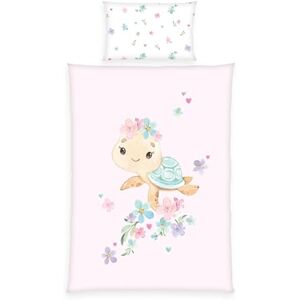 Herding Klaus GmbH Little Turtle Bed Linen, Pillowcase Approx. 40 x 60 cm with Envelope Closure, Duvet Cover Approx. 100 x 135 cm with Smooth Zip, 100% Cotton, Renforcé Herding Klaus GmbH Little Turtle Bed Linen, Pillowcase Approx. 40 x 60 cm with Envelope Closure, Duvet Cover Approx. 100 x 135 cm with Smooth Zip, 100% Cotton, Renforcé