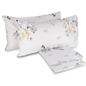 hermet Laura Biagiotti, Double Bed Sheet Set in Percale Cotton, 100% Printed Cotton, Top Sheet, Fitted Sheet, Pair of Pillowcases, Okab Ivory hermet Laura Biagiotti, Double Bed Sheet Set in Percale Cotton, 100% Printed Cotton, Top Sheet, Fitted Sheet, Pair of Pillowcases, Okab Ivory