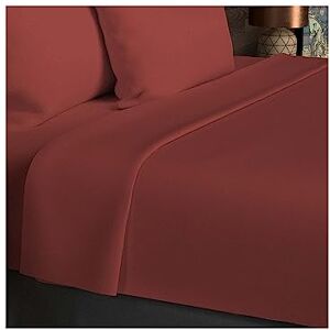 Soleil d'ocre , Plain Brick Cotton Flat Sheet 57 Thread Count 260 x 300 cm Soleil d'ocre , Plain Brick Cotton Flat Sheet 57 Thread Count 260 x 300 cm