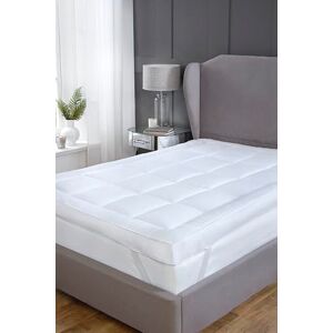Rapport Home Microfibre Mattress Topper Super King Size 10cm Thick Ultra Soft Fill With Elasticated Corner Straps Rapport Home Microfibre Mattress Topper Super King Size 10cm Thick Ultra Soft Fill With Elasticated Corner Straps