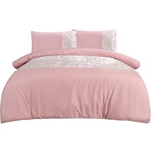 Sleepdown Velvet Cuff Blush Pink Panel Band Luxury Soft Cosy Duvet Cover Quilt Bedding Set with Pillowcases Super King (260cm x 230cm) Sleepdown Velvet Cuff Blush Pink Panel Band Luxury Soft Cosy Duvet Cover Quilt Bedding Set with Pillowcases Super King (260cm x 230cm)
