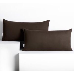 DecoKing 2 Pillowcases 40 x 80 cm Jersey 100% Combed Cotton Zip Brown Amber DecoKing 2 Pillowcases 40 x 80 cm Jersey 100% Combed Cotton Zip Brown Amber