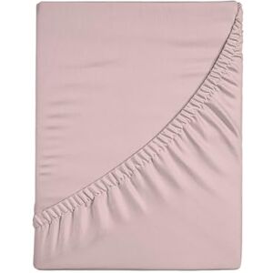 hermet Fitted Sheet for Single Bed, Plain Dyed Fitted Bottom Sheet, 4-Sided Elasticated, 100% Cotton Jersey, 80/90 x 190/200 cm, Pink hermet Fitted Sheet for Single Bed, Plain Dyed Fitted Bottom Sheet, 4-Sided Elasticated, 100% Cotton Jersey, 80/90 x 190/200 cm, Pink