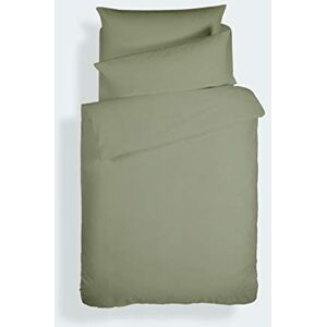 Bianca Plain Dyed Military Green Duvet Cover Set 140 x 220 + 65 x 65 cm Bianca Plain Dyed Military Green Duvet Cover Set 140 x 220 + 65 x 65 cm