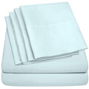 Sweet Home Collection Cal King Size Bed Sheets 6 Piece 1500 Supreme Collection Fine Brushed Microfiber Deep Pocket California King Sheet Set Bedding 2 Extra Pillow Cases, Great Value, California King, Aqua Sweet Home Collection Cal King Size Bed Sheets 6 Piece 1500 Supreme Collection Fine Brushed Microfiber Deep Pocket California King Sheet Set Bedding 2 Extra Pillow Cases, Great Value, California King, Aqua