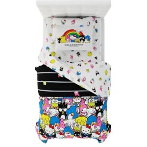 Franco Collectibles Sanrio Hello Kitty & Friends Bedding 5 Piece Super Soft Comforter and Sheet Set with Sham, Twin, (100% Official Licensed Product) Franco Collectibles Sanrio Hello Kitty & Friends Bedding 5 Piece Super Soft Comforter and Sheet Set with Sham, Twin, (100% Official Licensed Product)