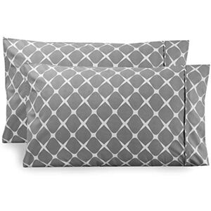 Elegant Comfort Luxury Ultra-Soft 2-Piece Pillowcase Set 1500 Premium Hotel Quality Microfiber Double Brushed Wrinkle Resistant, Standard/Queen, Bloomingdale Pattern Gray Elegant Comfort Luxury Ultra-Soft 2-Piece Pillowcase Set 1500 Premium Hotel Quality Microfiber Double Brushed Wrinkle Resistant, Standard/Queen, Bloomingdale Pattern Gray