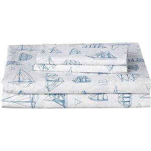 Nautica Queen Sheet Set, Cotton Percale Bedding Set, Crisp & Cool, Lightweight & Breathable (Whitewood Sail Blue, 4 pieces, Queen) Nautica Queen Sheet Set, Cotton Percale Bedding Set, Crisp & Cool, Lightweight & Breathable (Whitewood Sail Blue, 4 pieces, Queen)