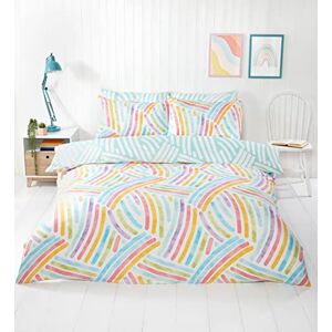 Rapport Home Microfibre Multicoloured Art Duvet Cover Set Double Bedding Rapport Home Microfibre Multicoloured Art Duvet Cover Set Double Bedding