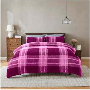GC GAVENO CAVAILIA Luxury Fleece Duvet Cover with Pillowcases Geometric Double Bedding Set Soft, Warm Winter Teddy Duvet Set Easy Care Comforter Bed Linen Double (200x200 cm), Mulberry GC GAVENO CAVAILIA Luxury Fleece Duvet Cover with Pillowcases Geometric Double Bedding Set Soft, Warm Winter Teddy Duvet Set Easy Care Comforter Bed Linen Double (200x200 cm), Mulberry