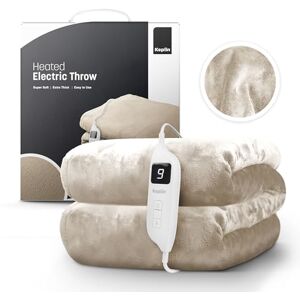 KEPLIN Large Electric Heated Throw Blanket Electric Blanket Throw for Bedspread with 9 Heat Settings & Timer Machine Washable Fleece Wool Duvet Single Size 160x130 cm Light Grey/Cream Sherpa KEPLIN Large Electric Heated Throw Blanket Electric Blanket Throw for Bedspread with 9 Heat Settings & Timer Machine Washable Fleece Wool Duvet Single Size 160x130 cm Light Grey/Cream Sherpa