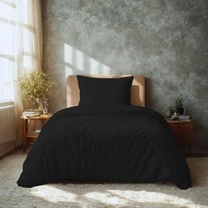 Komfortec Premium Super Soft Bed Linen 2-Piece 155 x 220 cm Duvet Cover + 80 x 80 cm Pillowcases Brushed 100% Microfibre Black Komfortec Premium Super Soft Bed Linen 2-Piece 155 x 220 cm Duvet Cover + 80 x 80 cm Pillowcases Brushed 100% Microfibre Black