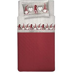 PENSIERI DELICATI Single Bed Sheet Set, 100% Warm and Soft Cotton Flannel, 90 x 200 cm Single Bed Sheet Set, Includes Bottom Sheet, Top Sheet and 1 Pillowcase, Made in Italy, Red Gnome Pattern PENSIERI DELICATI Single Bed Sheet Set, 100% Warm and Soft Cotton Flannel, 90 x 200 cm Single Bed Sheet Set, Includes Bottom Sheet, Top Sheet and 1 Pillowcase, Made in Italy, Red Gnome Pattern