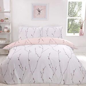 Sleepdown Willow Floral Blush Pink Ultra Soft Easy Care Hypoallergenic Printed White Reversible Duvet Cover Quilt Bedding Set with Pillowcase-Super King (220cm x 260cm), Polyester Sleepdown Willow Floral Blush Pink Ultra Soft Easy Care Hypoallergenic Printed White Reversible Duvet Cover Quilt Bedding Set with Pillowcase-Super King (220cm x 260cm), Polyester