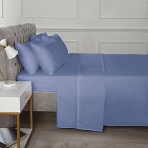 Rapport Home 16" Deep Flat Sheet 180TC Percale Sheet (Blue, King) Rapport Home 16" Deep Flat Sheet 180TC Percale Sheet (Blue, King)