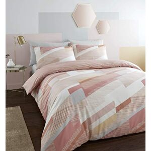 Catherine Lansfield Harley Geo Easy Care Double Duvet Set Blush Catherine Lansfield Harley Geo Easy Care Double Duvet Set Blush