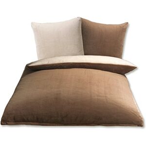 Gözze Reversible Bed Linen Set, Cashmere Feel, Duvet Cover: 135 x 200 cm, Pillowcase: 80 x 80 cm, Microfibre Taupe/Wool White Gözze Reversible Bed Linen Set, Cashmere Feel, Duvet Cover: 135 x 200 cm, Pillowcase: 80 x 80 cm, Microfibre Taupe/Wool White