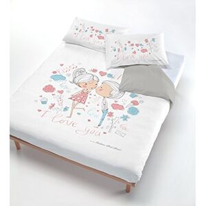 Italian Bed Linen Digital Duvet Cover Set (Bag Sheet 150x200cm + Pillowcase 52x82cm),Kisses i Love, Single Italian Bed Linen Digital Duvet Cover Set (Bag Sheet 150x200cm + Pillowcase 52x82cm),Kisses i Love, Single