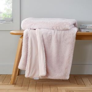 Catherine Lansfield Glamour Faux Fur 130cm x 170cm Throw Blush Catherine Lansfield Glamour Faux Fur 130cm x 170cm Throw Blush