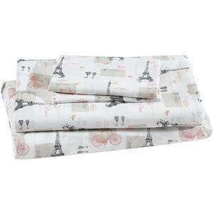 Beatrice Home Fashions Paris Postale Microfiber Sheet Set - Full, Patterned, Soft Beatrice Home Fashions Paris Postale Microfiber Sheet Set - Full, Patterned, Soft