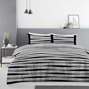 Super Dreamer 4 Piece Complete Bed Set Duvet Cover King Size Reversible Striped Bedding Set With Pillowcases Breathable Bed Linen Quilt Cover Fitted Sheet Super Dreamer 4 Piece Complete Bed Set Duvet Cover King Size Reversible Striped Bedding Set With Pillowcases Breathable Bed Linen Quilt Cover Fitted Sheet