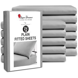 Super Dreamer GC GAVENO CAVAILIA King Size Fitted Sheets (152x203cm) Pack of 12 Microfiber Plain Dyed Bedding 25cm Deep Pocket Soft, Breathable, Wrinkle & Shrink Resistant Mattress & Bottom Sheet Grey Super Dreamer GC GAVENO CAVAILIA King Size Fitted Sheets (152x203cm) Pack of 12 Microfiber Plain Dyed Bedding 25cm Deep Pocket Soft, Breathable, Wrinkle & Shrink Resistant Mattress & Bottom Sheet Grey