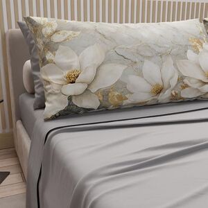 PETTI Artigiani Italiani Cotton Sheets with Pillowcases in Digital Print, Double Bed Sheet, Floral Pattern 32 Light Grey, 100% Made in Italy PETTI Artigiani Italiani Cotton Sheets with Pillowcases in Digital Print, Double Bed Sheet, Floral Pattern 32 Light Grey, 100% Made in Italy