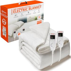 Warmer Wärmer Cotton Luxury Padded Electric Heated Blanket Super King (203 x 182cm) Fully Fitted, Dual Controller, Machine Washable, Detachable Controller Super King Warmer Wärmer Cotton Luxury Padded Electric Heated Blanket Super King (203 x 182cm) Fully Fitted, Dual Controller, Machine Washable, Detachable Controller Super King