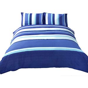 Rapport Home Blue Striped Single Duvet Cover Set Modern 50% Cotton Blend Bedding with 1 Pillowcase (135x200cm) Easy Care & Oeko-Tex Certified Quilt Cover Rapport Home Blue Striped Single Duvet Cover Set Modern 50% Cotton Blend Bedding with 1 Pillowcase (135x200cm) Easy Care & Oeko-Tex Certified Quilt Cover