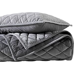 Vera Wang Quilt Set-Soft & Luxurious Velvet, Reversible & Lightweight Bedding with Matching Shams, Polyester, Charcoal Grey, King Vera Wang Quilt Set-Soft & Luxurious Velvet, Reversible & Lightweight Bedding with Matching Shams, Polyester, Charcoal Grey, King