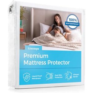 LINENSPA White Twin XL Mattress Protector - Waterproof, Breathable, Fitted - 18" Deep LINENSPA White Twin XL Mattress Protector - Waterproof, Breathable, Fitted - 18" Deep