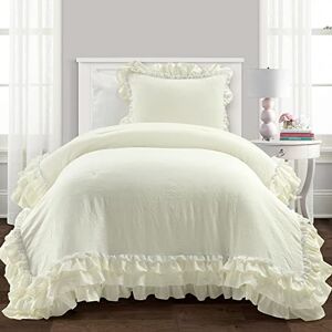 Lush Decor Ella Parisian Vintage Chic Ruffle Lace 2 Piece Comforter Set, Ivory, Twin-XL Lush Decor Ella Parisian Vintage Chic Ruffle Lace 2 Piece Comforter Set, Ivory, Twin-XL