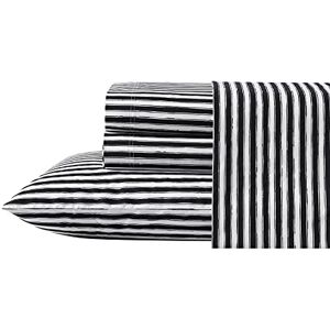 Betsey Johnson King Sheet Set - Cotton Percale Bedding Set - Sketchy Stripe Betsey Johnson King Sheet Set - Cotton Percale Bedding Set - Sketchy Stripe