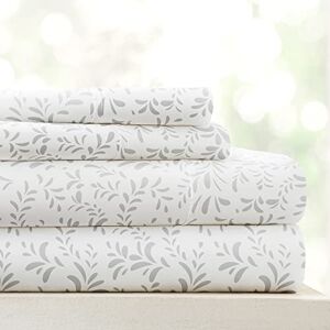 Linen Market Sheet Set, Microfiber, Burst of Vines Gray, Full Linen Market Sheet Set, Microfiber, Burst of Vines Gray, Full