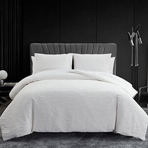 Vera Wang King Duvet Cover Set, Luxury Bedding with Button Closure, Includes Matching Shams (Abstract Crinkle White, King) Vera Wang King Duvet Cover Set, Luxury Bedding with Button Closure, Includes Matching Shams (Abstract Crinkle White, King)