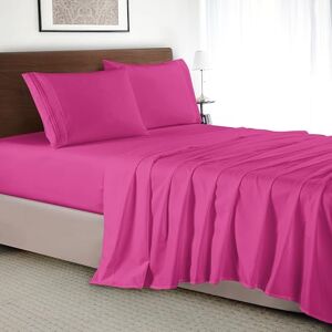 Elegant Comfort Luxury 4-Piece Bed Sheet Set Luxury Bedding 1500 Premium Hotel Quality Microfiber, Wrinkle Resistant Cool & Breathable, Easy Elastic Fitted, Queen, Hot Pink Elegant Comfort Luxury 4-Piece Bed Sheet Set Luxury Bedding 1500 Premium Hotel Quality Microfiber, Wrinkle Resistant Cool & Breathable, Easy Elastic Fitted, Queen, Hot Pink