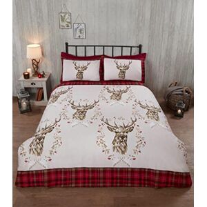 Rapport Home 100% Brushed Cotton Flannelette ANGUS STAG Winter Duvet Quilt Cover Bedding Set (Single, Red) Rapport Home 100% Brushed Cotton Flannelette ANGUS STAG Winter Duvet Quilt Cover Bedding Set (Single, Red)