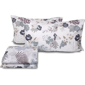 zer0bed Double Bed Linen Set in Cotton Floral Design, Made in Italy, Top Sheet + Fitted Sheet + Pair of Pillowcases, 100% Cotton, Indigo zer0bed Double Bed Linen Set in Cotton Floral Design, Made in Italy, Top Sheet + Fitted Sheet + Pair of Pillowcases, 100% Cotton, Indigo
