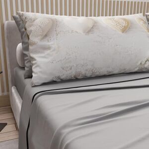 PETTI Artigiani Italiani Cotton Sheets with Pillowcases in Digital Print, Double Sheet, 325 Light Grey Patterned Bed Set, 100% Made in Italy PETTI Artigiani Italiani Cotton Sheets with Pillowcases in Digital Print, Double Sheet, 325 Light Grey Patterned Bed Set, 100% Made in Italy