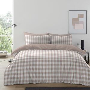 GC GAVENO CAVAILIA Gingham Check Duvet Cover Single 2 Piece Tartan Bedding Check Single Duvet Cover Set With Pillowcase Washable Reversible Microfiber Plain Quilt Cover Set (135x200 Cm), Natural GC GAVENO CAVAILIA Gingham Check Duvet Cover Single 2 Piece Tartan Bedding Check Single Duvet Cover Set With Pillowcase Washable Reversible Microfiber Plain Quilt Cover Set (135x200 Cm), Natural