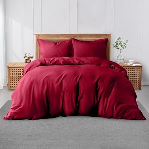 GC GAVENO CAVAILIA Super King Plain Dyed Duvet Cover Set with Pillowcase Soft Comfortable, Lightweight Polycotton Bedding, Easy-Care Quilt Comforter Cover Red GC GAVENO CAVAILIA Super King Plain Dyed Duvet Cover Set with Pillowcase Soft Comfortable, Lightweight Polycotton Bedding, Easy-Care Quilt Comforter Cover Red