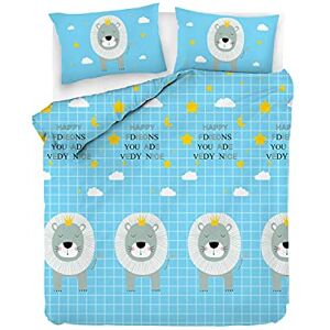 Questo Casa , Printed Duvet Cover Set Double Ranforce 100% Cotton Duvet Cover 200 x 220 cm (1 Piece), Pillowcase 50 x 70 cm (2 pieces), Blue Questo Casa , Printed Duvet Cover Set Double Ranforce 100% Cotton Duvet Cover 200 x 220 cm (1 Piece), Pillowcase 50 x 70 cm (2 pieces), Blue