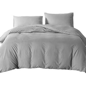 Good Nite King Size Duvet Bedding Cover Sets Duvet Cover with 2pcs Pillowcases Soft Microfibre Polyester Duvet Cover Sets (Light Grey) Good Nite King Size Duvet Bedding Cover Sets Duvet Cover with 2pcs Pillowcases Soft Microfibre Polyester Duvet Cover Sets (Light Grey)