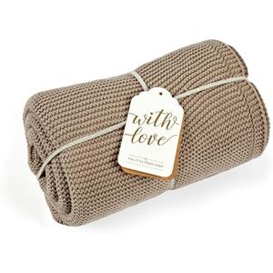 The Little Green Sheep Knitted Cellular Baby Blanket 75 x 75cm Truffle The Little Green Sheep Knitted Cellular Baby Blanket 75 x 75cm Truffle