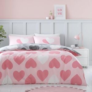 GC GAVENO CAVAILIA Heart Duvet Cover (135x200 cm), Reversible Charcoal Bedding Single Bed Set With Pillowcase, Polycotton Love Quilt Cover Duvet Set GC GAVENO CAVAILIA Heart Duvet Cover (135x200 cm), Reversible Charcoal Bedding Single Bed Set With Pillowcase, Polycotton Love Quilt Cover Duvet Set