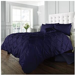 GC GAVENO CAVAILIA Pinch Pleat Duvet Cover Sets, Pintuck Bedding Set With Matching Pillowcases, Super King Bed Set Navy GC GAVENO CAVAILIA Pinch Pleat Duvet Cover Sets, Pintuck Bedding Set With Matching Pillowcases, Super King Bed Set Navy