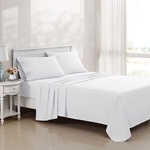 Laura Ashley - King Sheet Set, Luxury Sateen Cotton Bedding, 800 Thread Count, Soft & Smooth Home Decor (Solid White, King) Laura Ashley - King Sheet Set, Luxury Sateen Cotton Bedding, 800 Thread Count, Soft & Smooth Home Decor (Solid White, King)